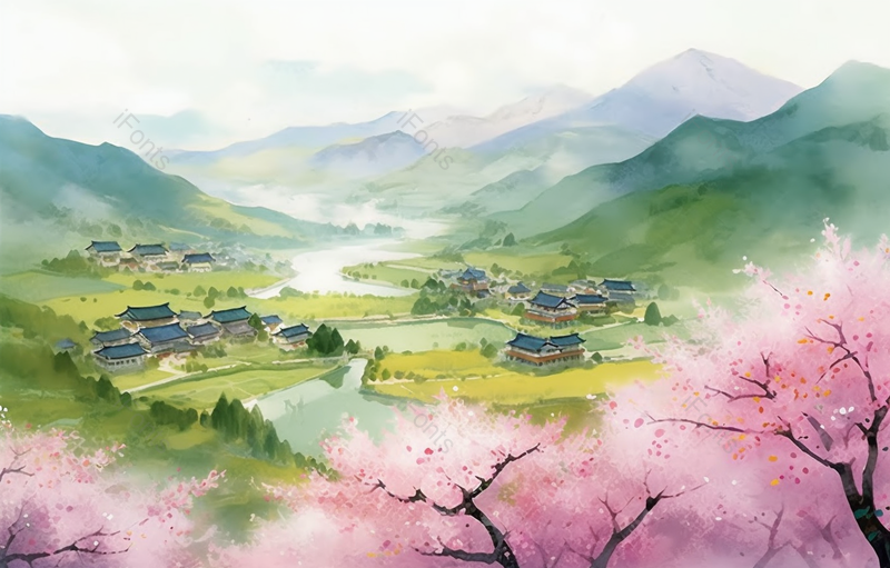 江南的春天水墨画,插画/手绘图,插画/手绘图库,插画/手绘图下载,插画/手绘